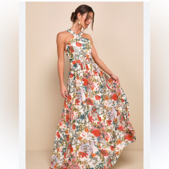 Lulu's Vibrant Floral Maxi Dress - Picture 1 of 10